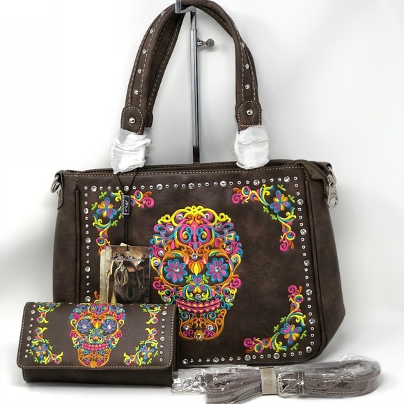 Montana West Handbags - Montana West Sugar Skull Concealed Handgun Bag